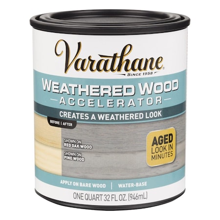 Varathane 1 qt. Weathered Wood Accelerator Water-Based Wood Stain Gray VA4883